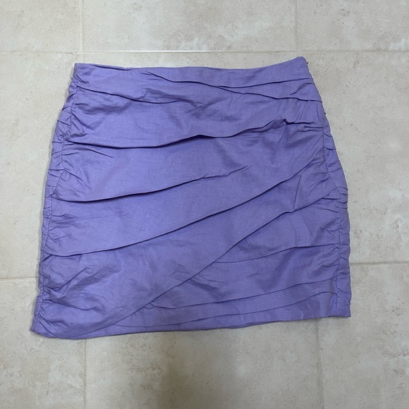 ZARA LINEN BLEND RUCHED MINI SKIRT, size S, new‼️FIRM PRICE‼️ - Picture 2 of 5